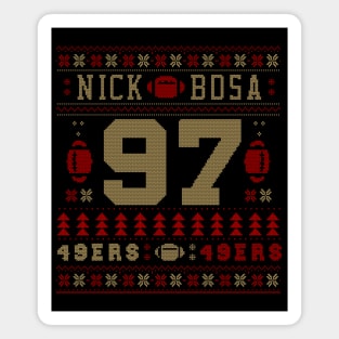 Nick Bosa Ugly Sweater Christmas Pattern Magnet